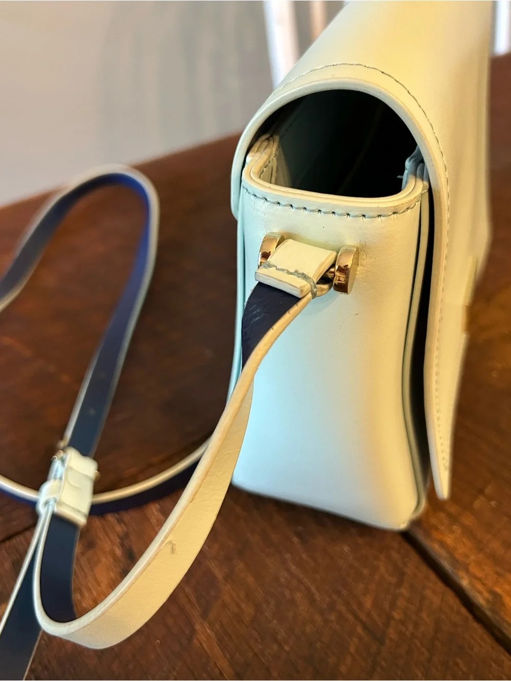 Kate Spade Leather Crossbody with Gold Logo Plate - mint green